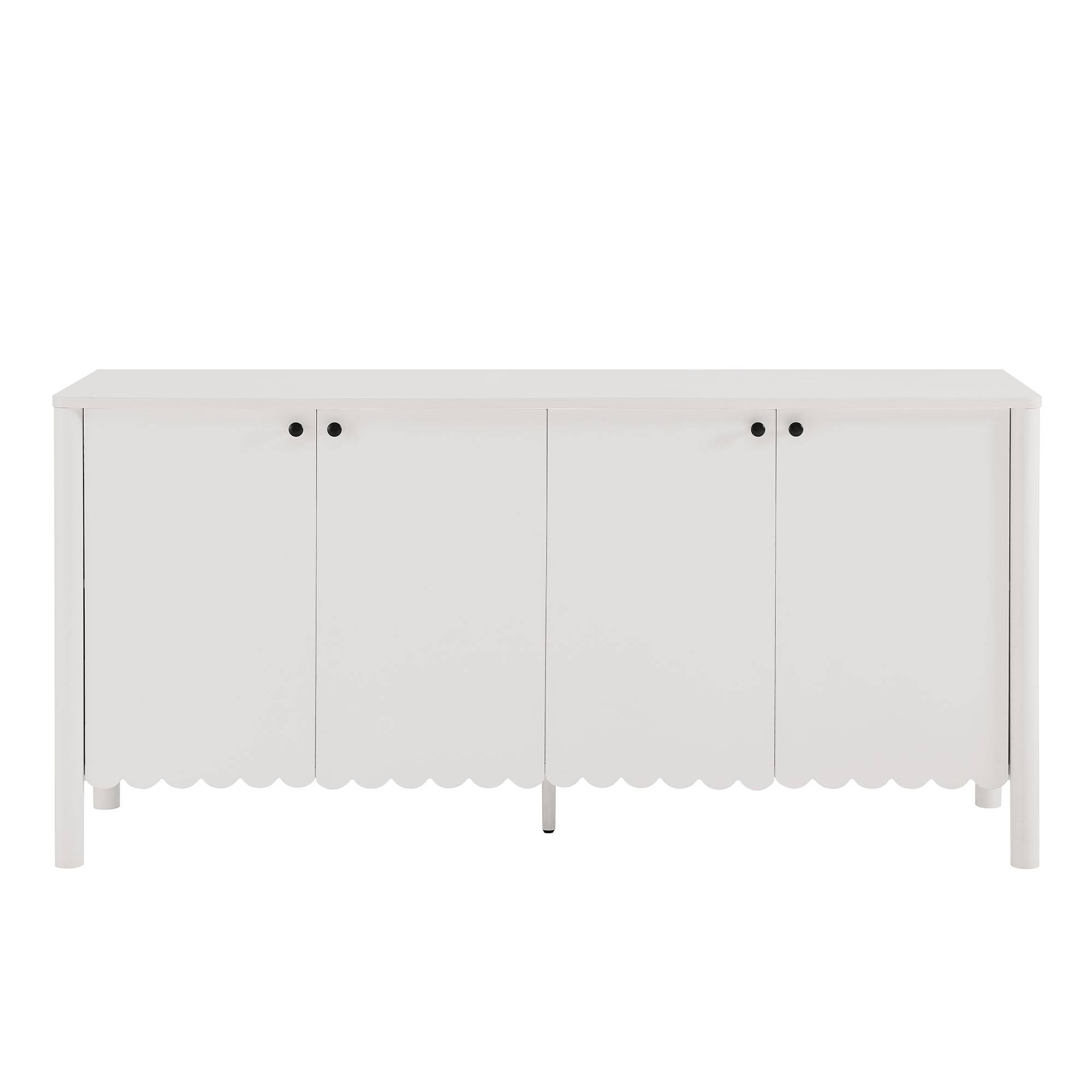 Alt View 4. Modway - Emmeline 66" 4-Door Scalloped Sideboard Cabinet by Modway - White.