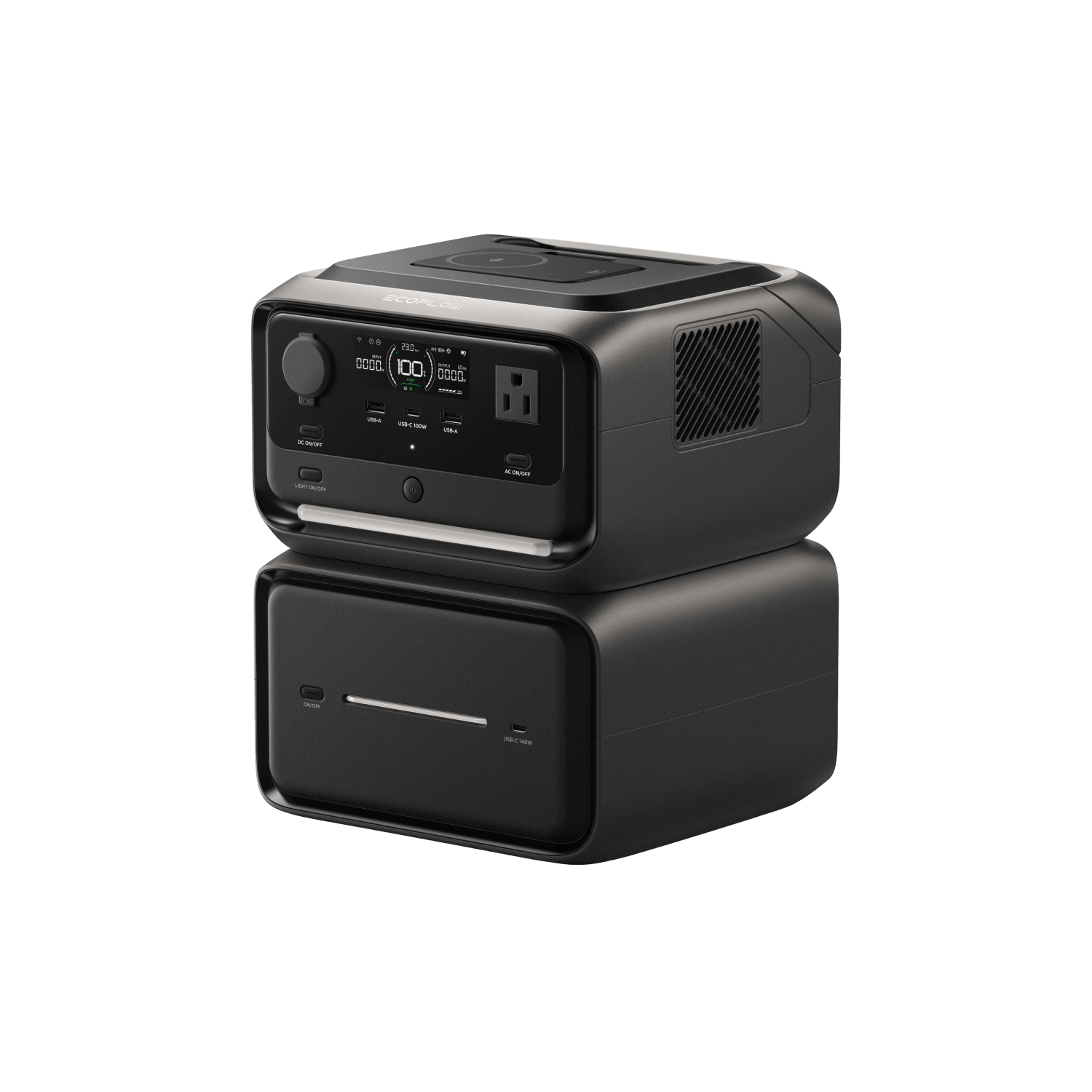 EcoFlow - River 3 Max Plus 858Wh (Wireless) Portable Power Station (858 Wh Capacity) - Black