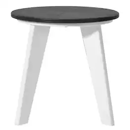WestinTrends - Pacifica HDPE Plastic Outdoor Round Adirondack Patio Side Table - White/Gray