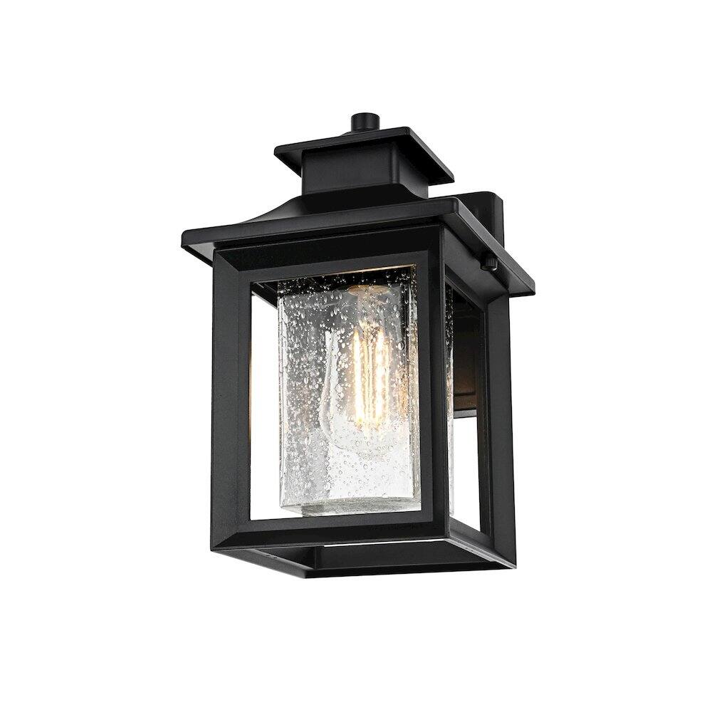 Left. Elegant Lighting - Judson 7 inch Outdoor Pendant in Black - Black.