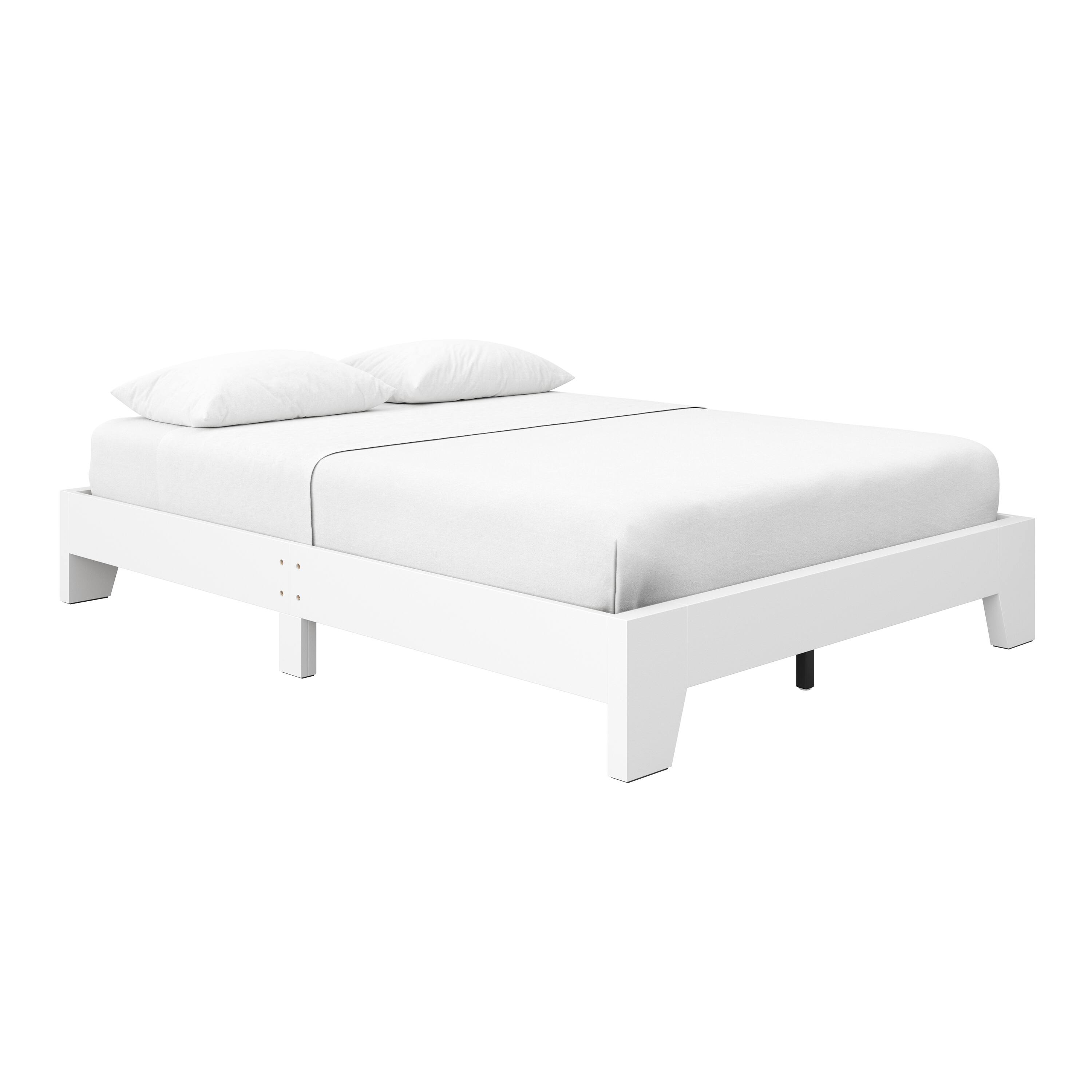 Alt View 3. Boyd Sleep - Lugano Platform Bed Frame - Solid Wooden Slat Support, No Box Spring Needed, Queen - WHITE.