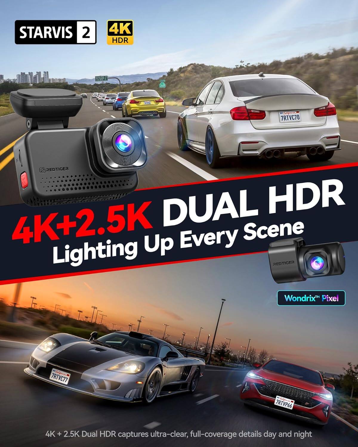 STARVIS 2  
4K HDR  

4K+2.5K DUAL HDR  
Lighting Up Every Scene  

4K + 2.5K Dual HDR captures ultra-clear, full-coverage details day and night  

Wondrix Pixel
