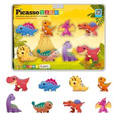 Picasso Tiles Dream Big & Build Big With Picasso Tiles! 8 Dinosaur Action Figures. Warning: Choking Hazard - Not for children under 3 years.