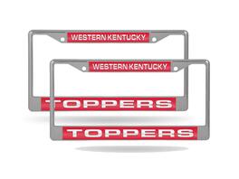 Rico Industries - Western Kentucky Hilltoppers (Set of 2) Chrome Metal Laser Cut License Plate Frame - Multi