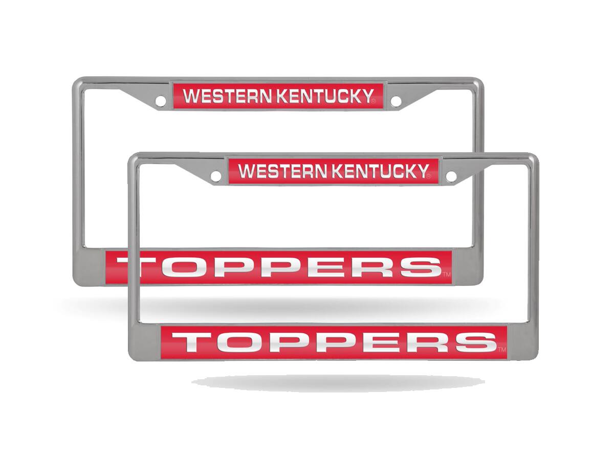 Western Kentucky Hilltoppers (Set of 2) Chrome Metal Laser Cut License Plate Frame