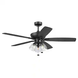 Prominence Home - Glenmont 52" Indoor LED Ceiling Fan with Pull Chain - Matte Black