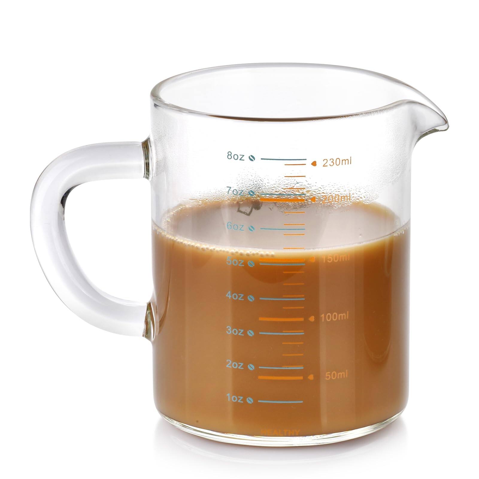Dapper Styles Glass Measuring Cup Espresso Shot Glasses Clear Coffee ...