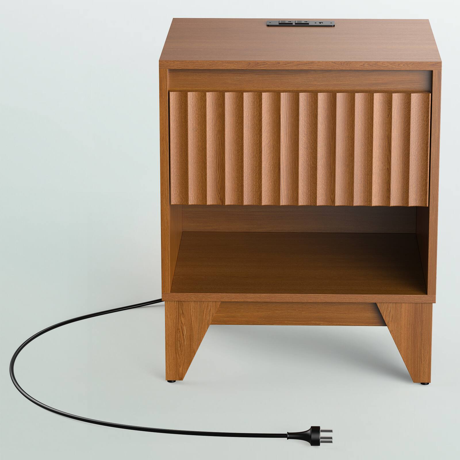 Alt View 8. Koligey - Drawer Nightstand With Charging Station, Versatile Side Table With Storage - brown.
