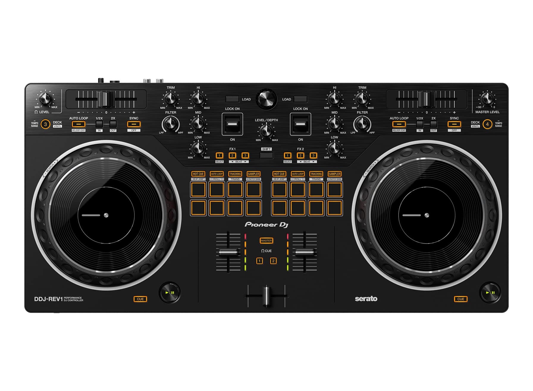 Front. Pioneer DJ - 2-channel DJ Controller - Black.