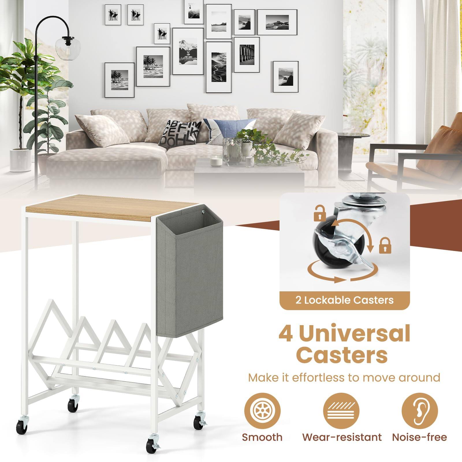 AB ABEIM CE CEFIK k OH a

2 Lockable Casters  
4 Universal Casters  
Make it effortless to move around  
Smooth  
Wear-resistant  
Noise-free