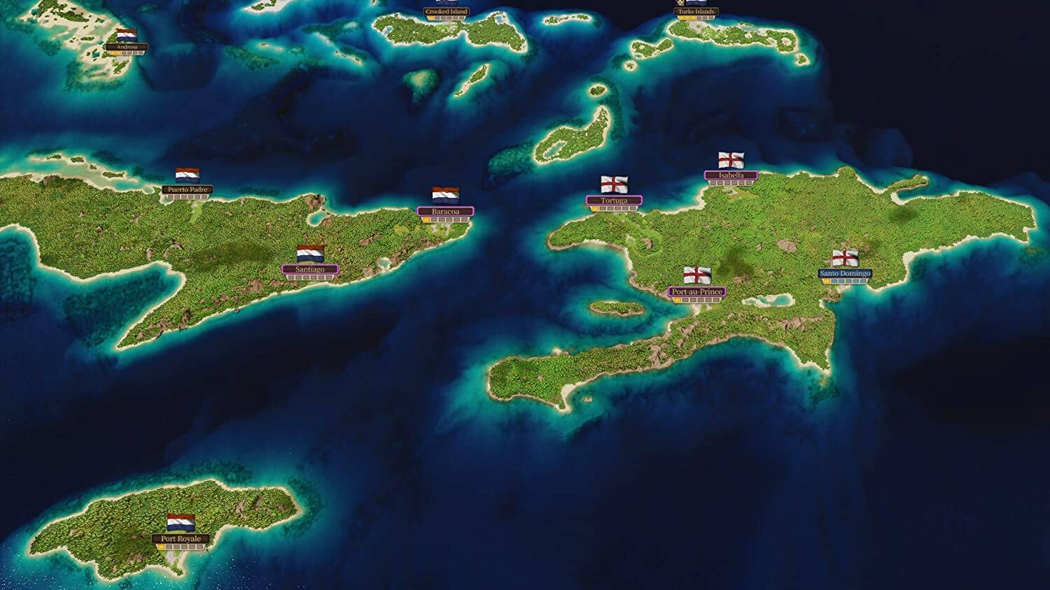 Crooked Island  
Torks Islands  
Puerto Padre $1000  
Baracoa  
Tortuga  
Isabella  
ITA Santiago  
N Port-au-Prince  
Santo Domingo  
Port Royale