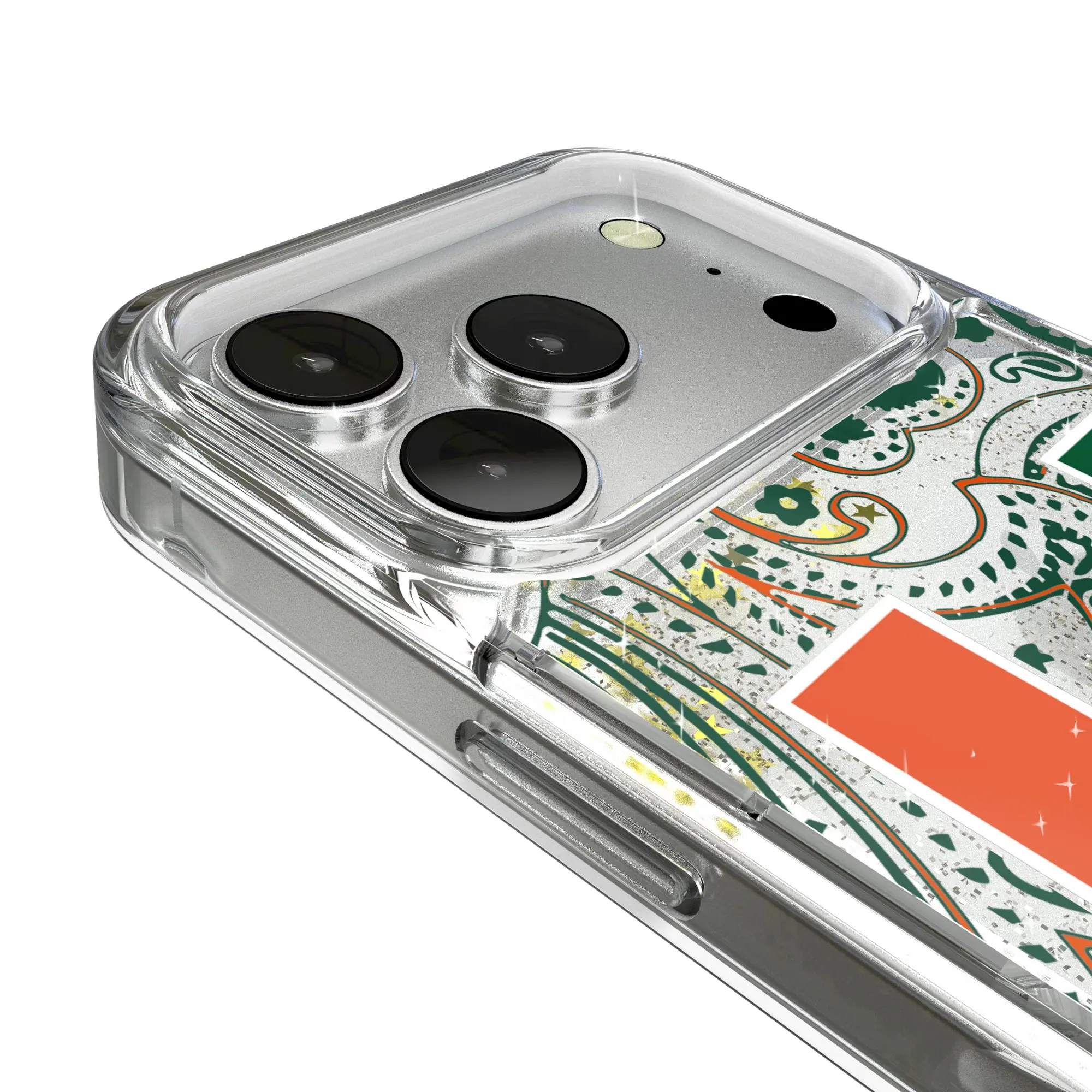 Alt View 2. Keyscaper - Miami Hurricanes iPhone Glitter Paisley Design Case - 15 - Multicolor.