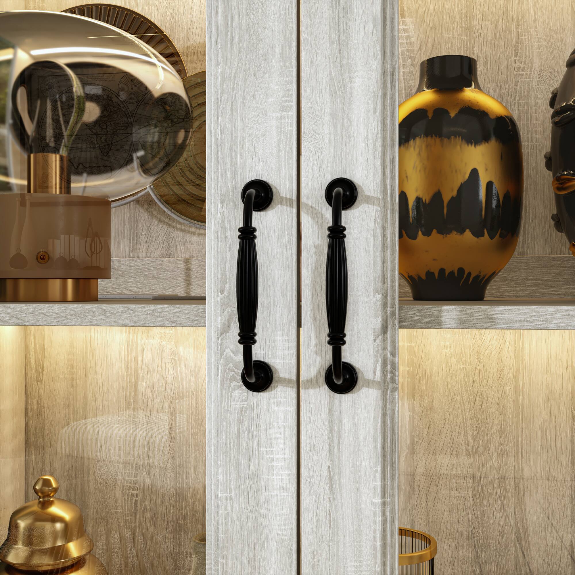 Alt View 9. Famapy - Famapy Classic Tempered Glass - Door Display Cabinet with Anti - Tip Safety - Gray.