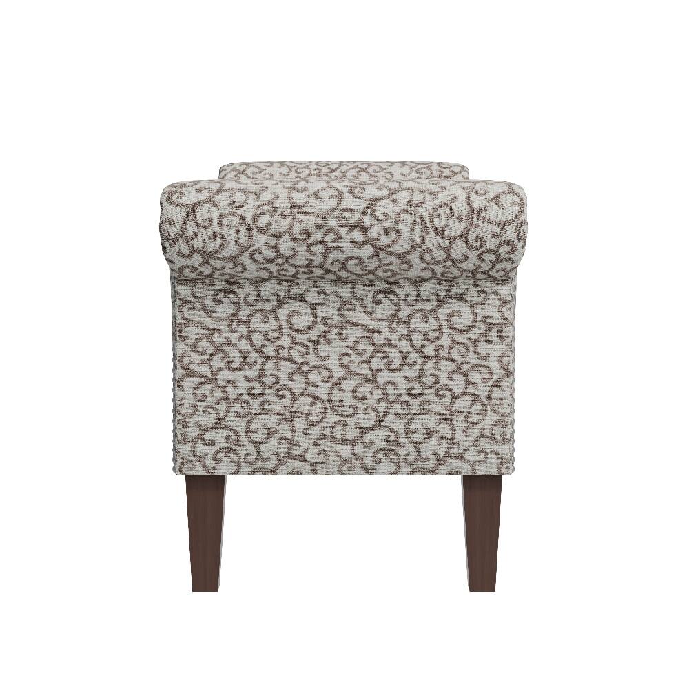 Alt View 3. Ropilly - Ropilly Floral Upholstered Storage Ottoman Bench with Rolled Arms - Floral.