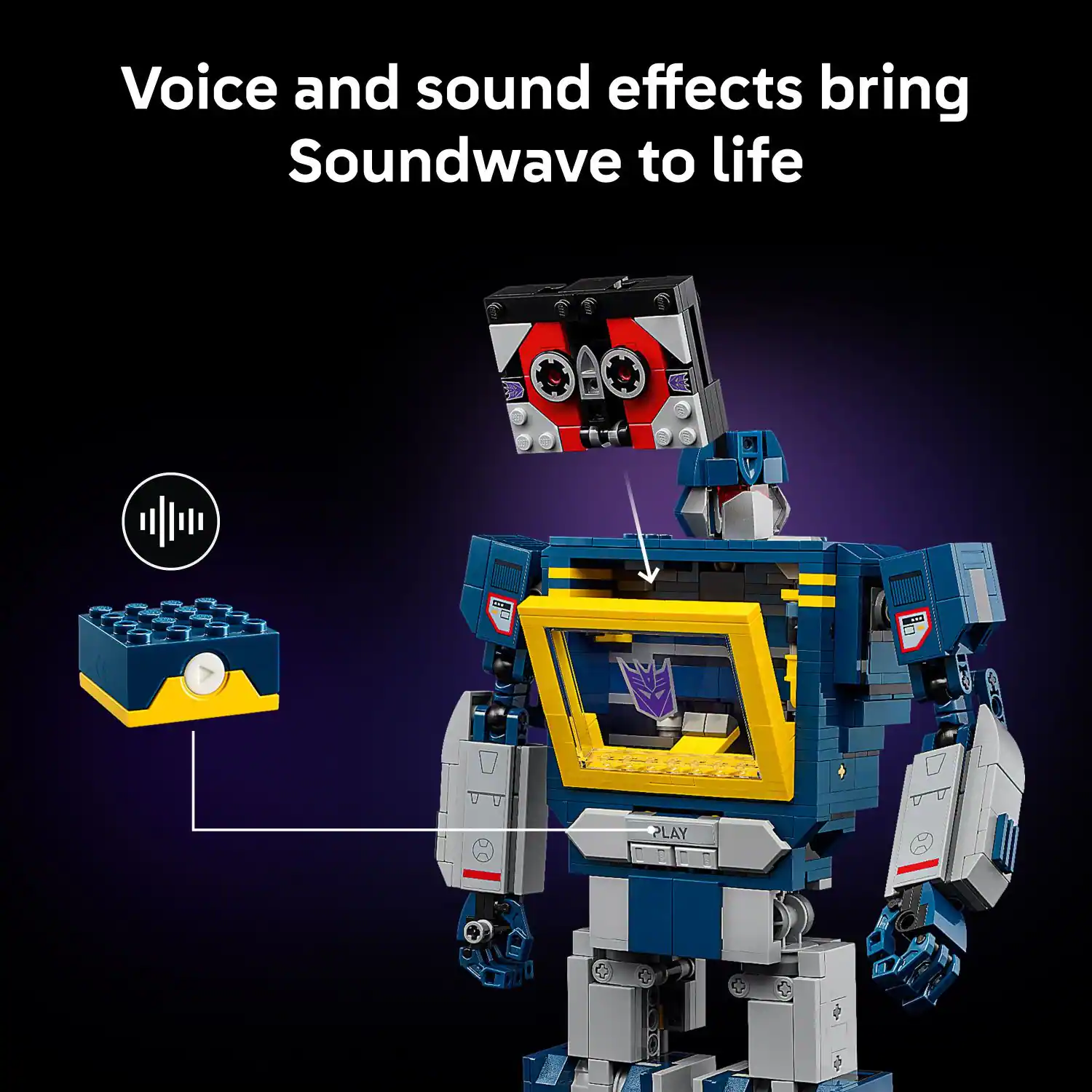 Voice and sound effects bring Soundwave to life