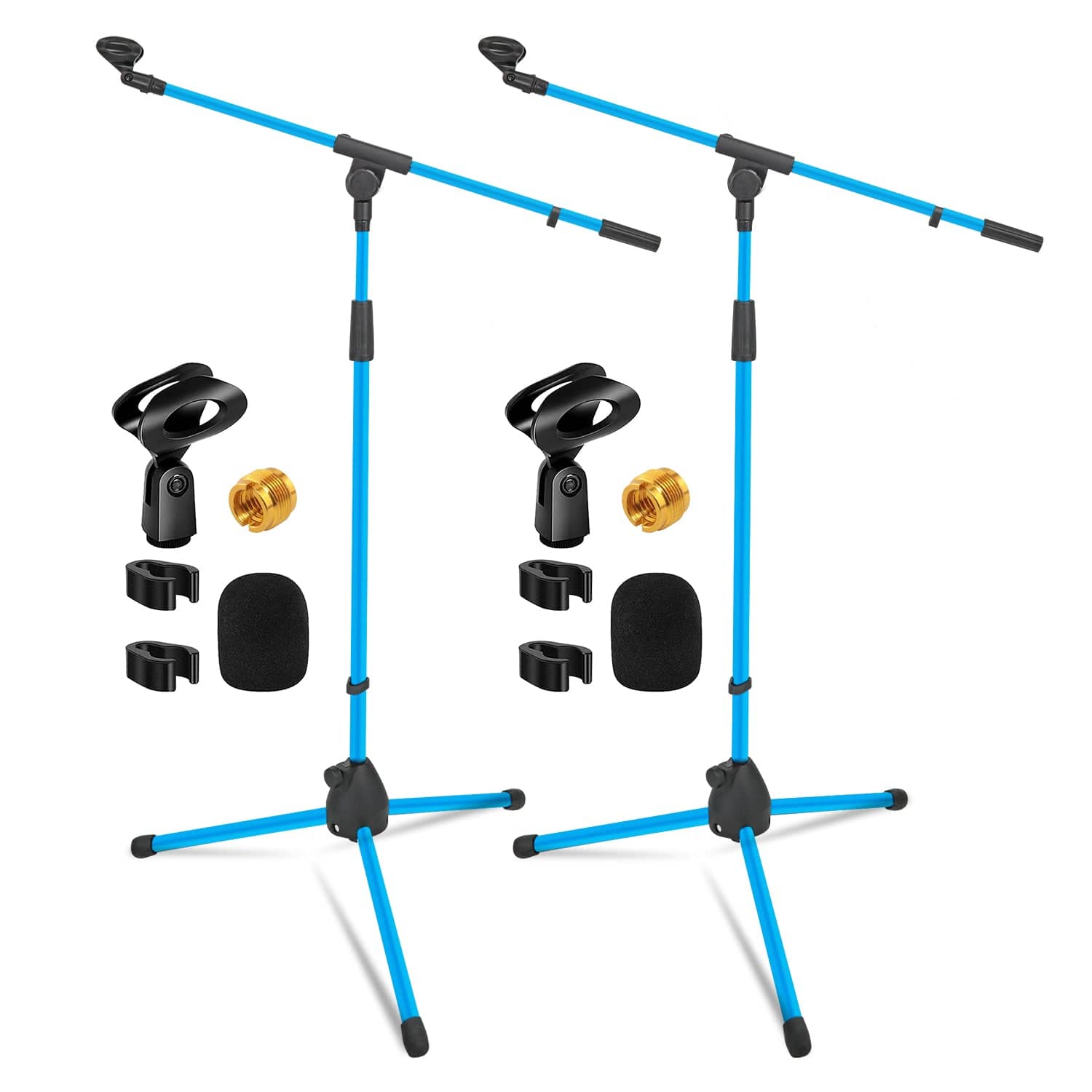 5 CORE - 5Core Tripod Mic Stand 2Pcs Adjustable Holder Floor Microphone Boom Arm-MS 080 SKY BLU 2PC