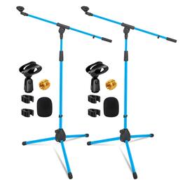 5 CORE - 5Core Tripod Mic Stand 2Pcs Adjustable Holder Floor Microphone Boom Arm-MS 080 SKY BLU 2PC