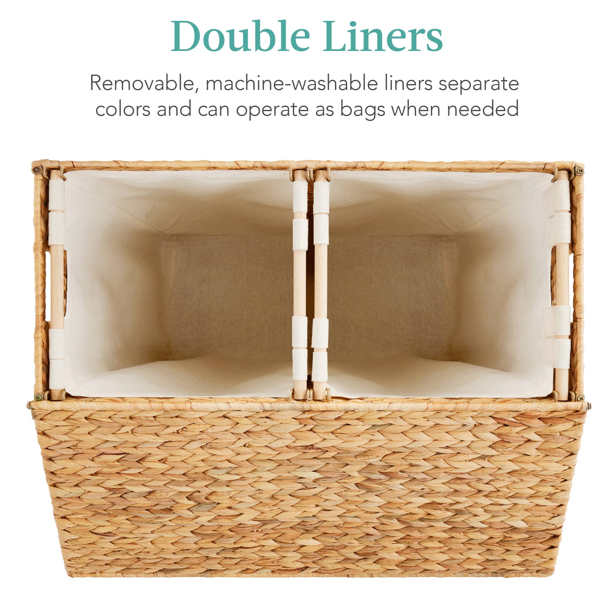 Double Liners

Removable, machine-washable liners separate colors and can operate as bags when needed