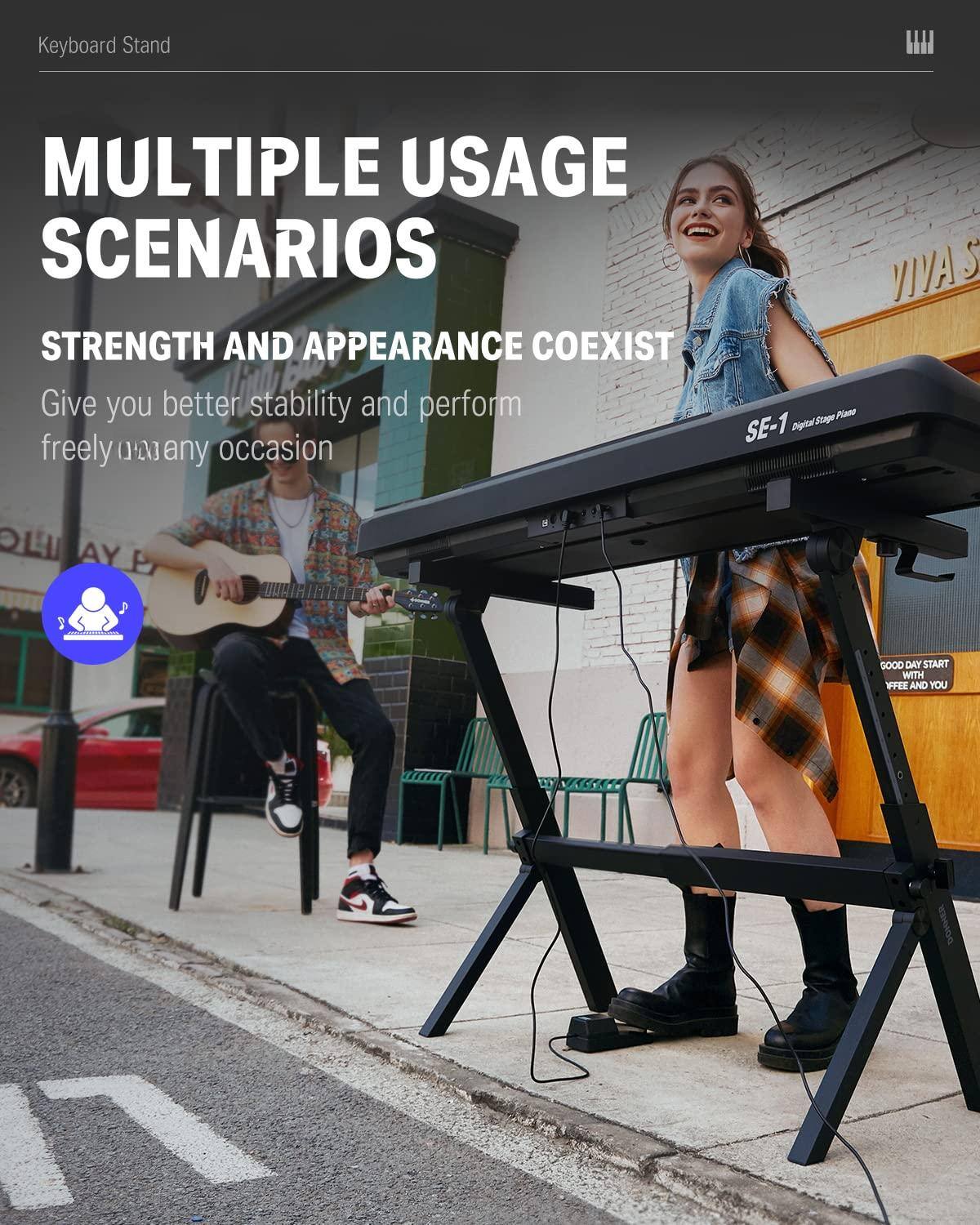 Keyboard Stand

MULTIPLE USAGE SCENARIOS

STRENGTH AND APPEARANCE COEXIST

Give you better stability and perform freely in any occasion

SE-1 Digital Stage Piano

GOOD DAY START WITH VEEFE AND YOU