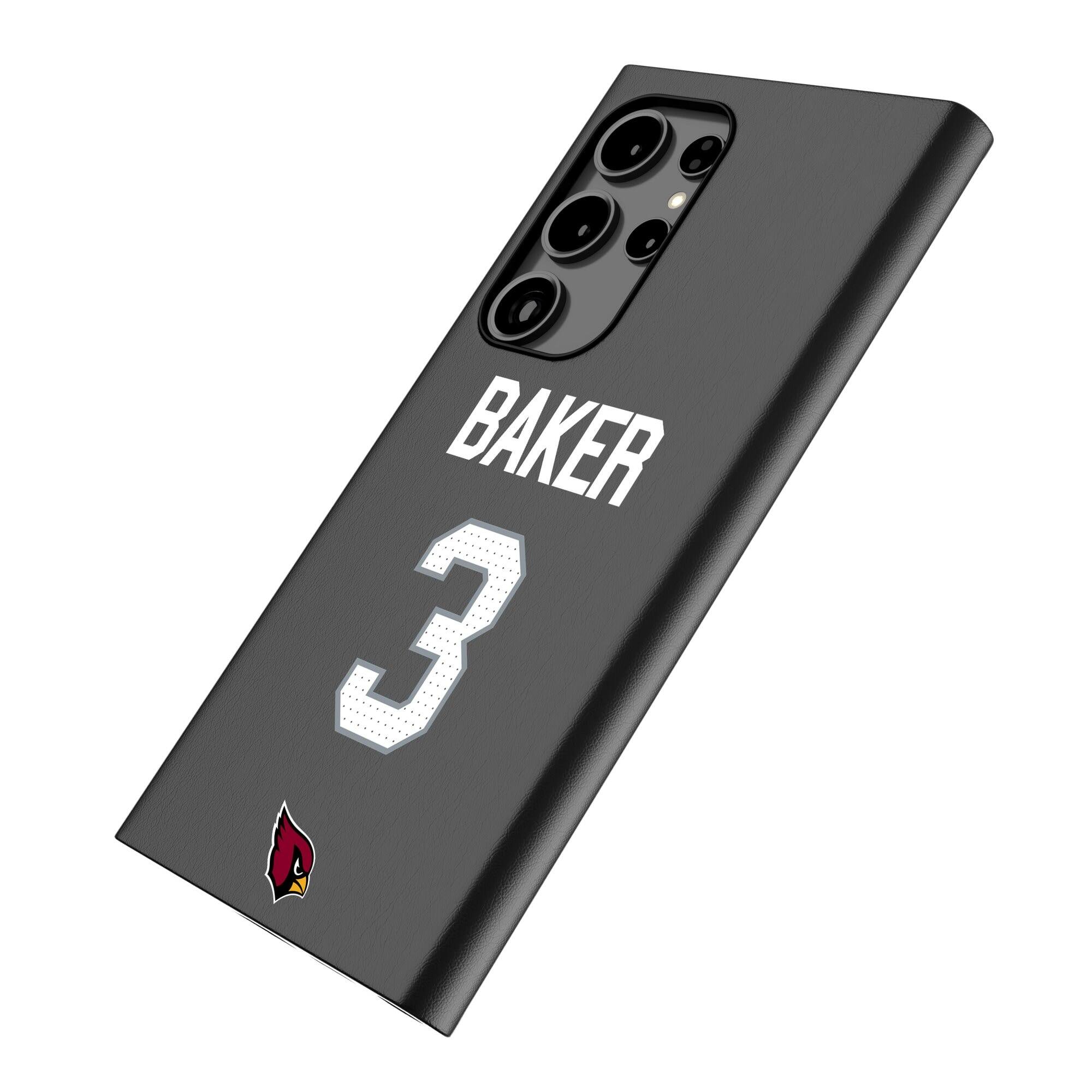 Alt View 1. Keyscaper - Budda Baker Black Arizona Cardinals Galaxy Magnetic Bump Case - S24 - Black.