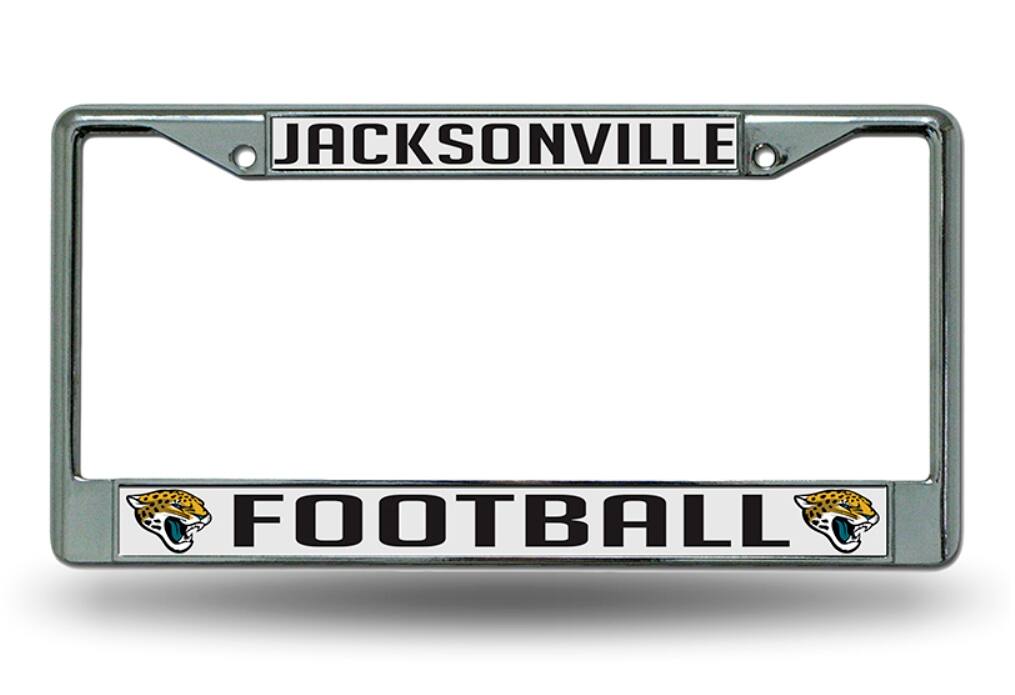 Jacksonville Football Jaguars Chrome Metal License Plate Frame