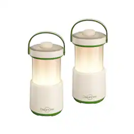 Dawnrise - 2 Pack Rechargeable LED Camping Lantern, 5-in-1 Tent Light with 750Lm, Protable Lantern Flashlight with Red Light - Desert Yellow