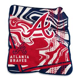 Logo Brands - Atlanta Braves 50" x 60" Swirl Raschel Throw Blanket - Multicolor