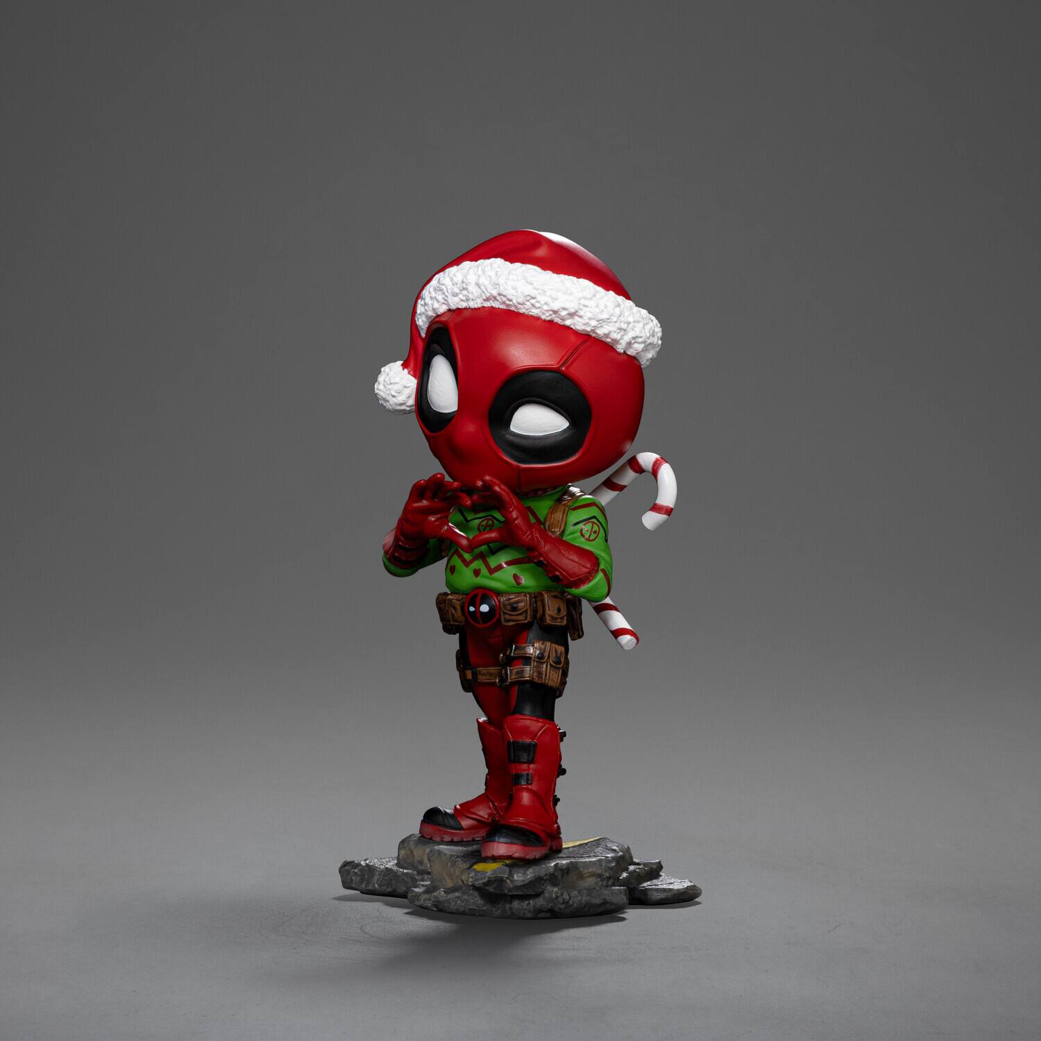 Alt View 1. Iron Studios - Iron Studios - Marvel Comics - MiniCo - Holidays Version Deadpool Figure   - COLLECTIBLES - Multicolor.