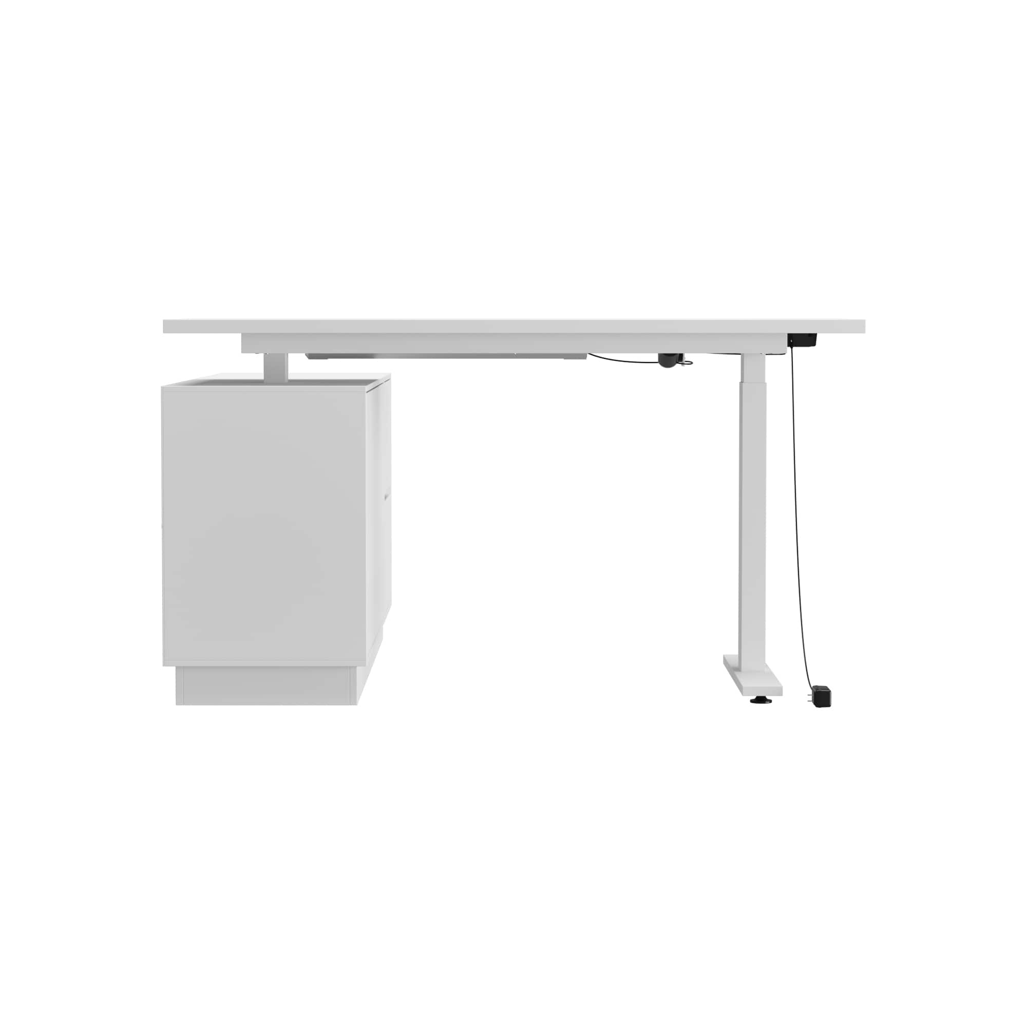 Famapy - Electric Height - Adjustable Desk: Silent Slides, Smart Storage & Dual - Mode Use - White