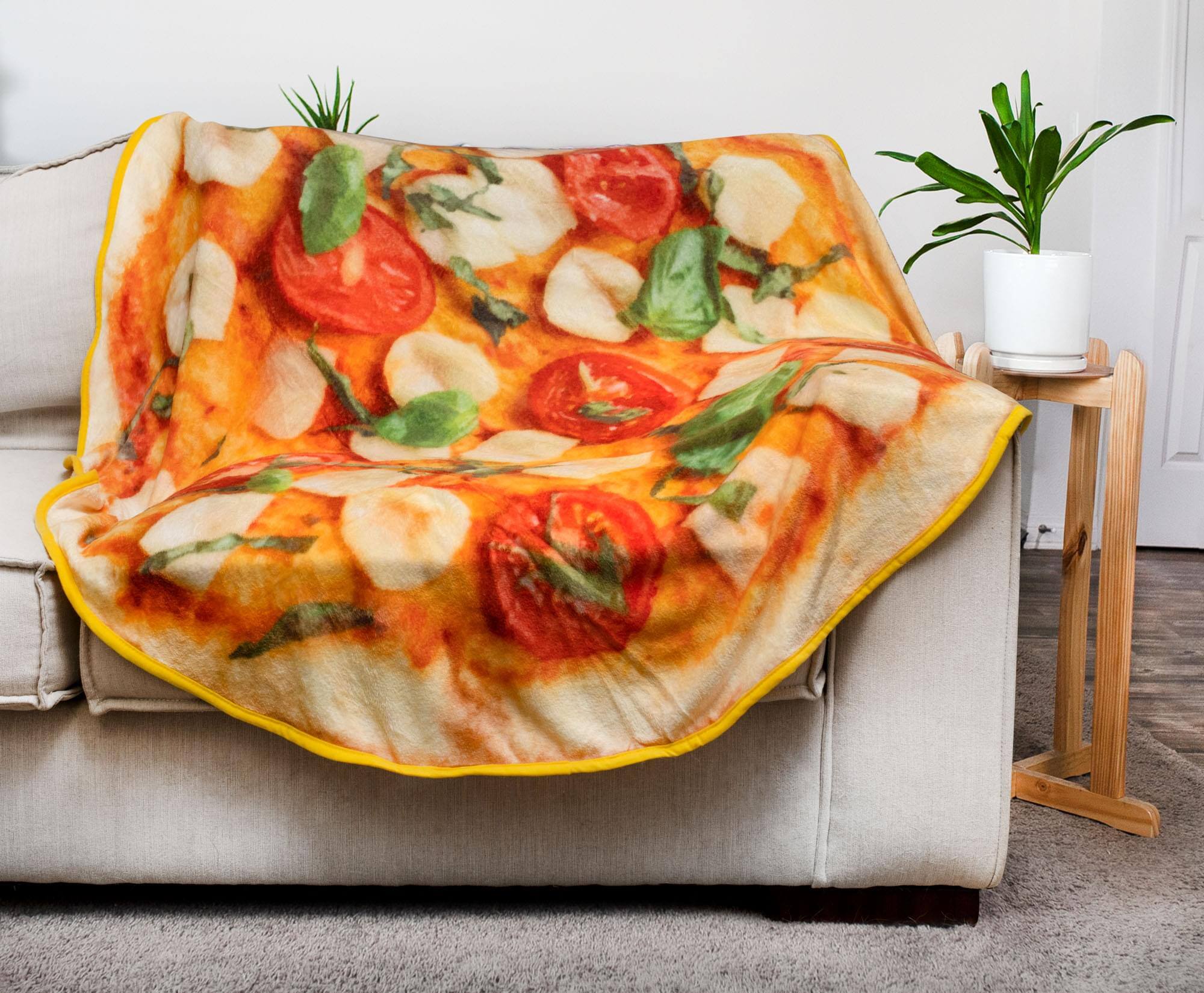 Alt View 10. Toynk - Margarita Pizza Round Fleece Throw Blanket | 60 Inches - Red.