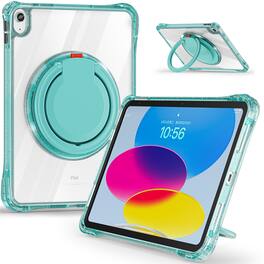 Dteck - for Apple iPad (A16) 11" 2025 & iPad 10th Gen 2022 Case,Clear Rugged Shockproof Cover w/ Kickstand Handle+Shoulder Strap - Lightgreen