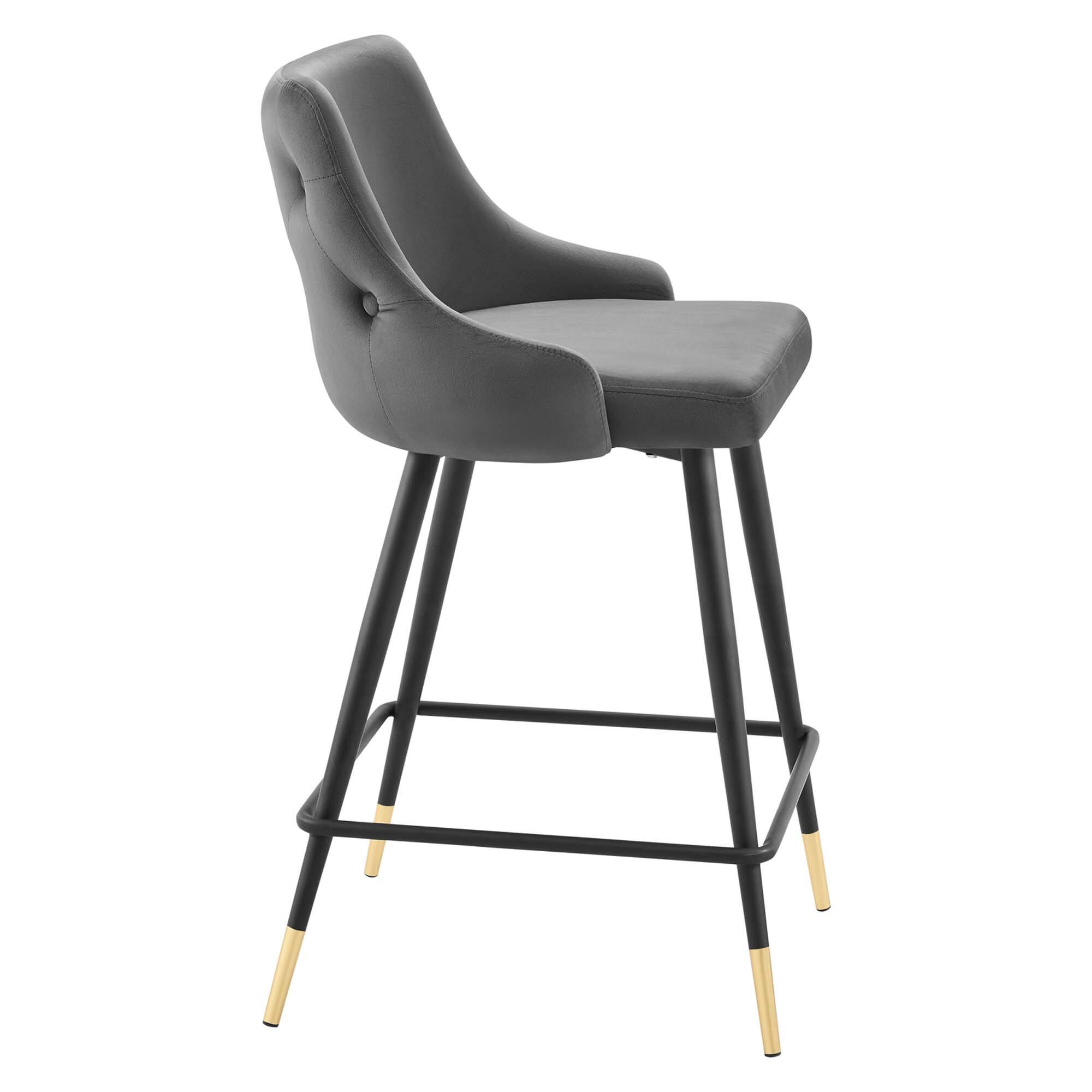 Alt View 1. Modway - Adorn Performance Velvet Counter Stool by Modway - Gray.