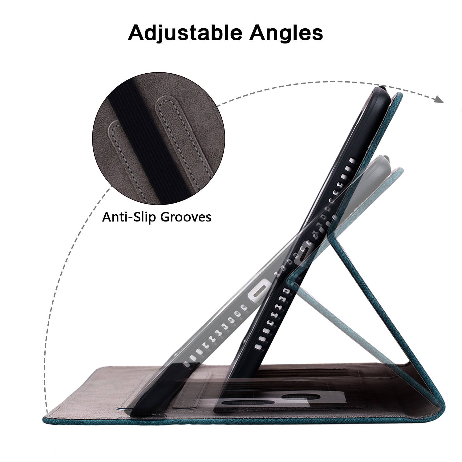 Adjustable Angles  
Anti-Slip Grooves