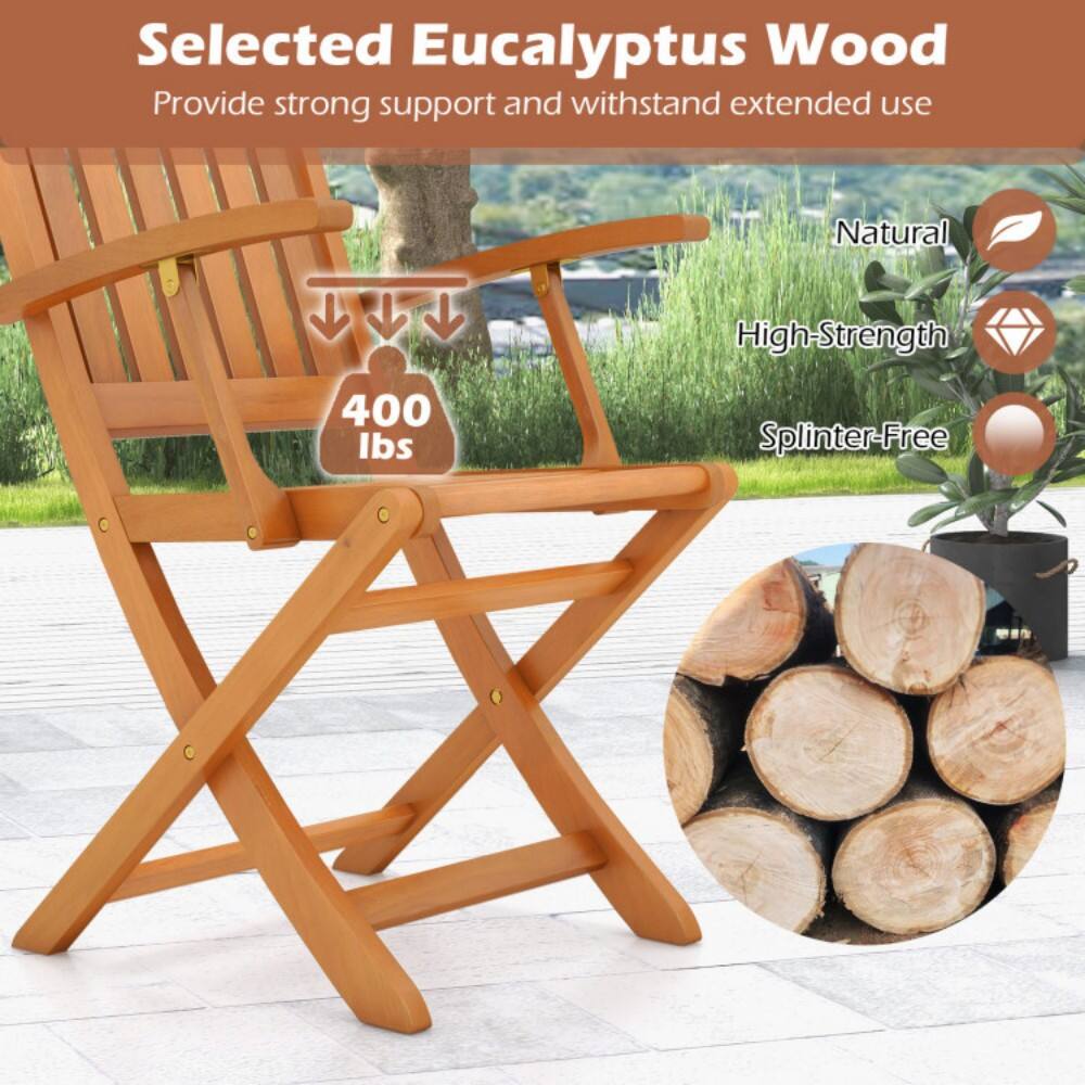 Selected Eucalyptus Wood  
Provide strong support and withstand extended use  

Natural  
High-Strength  
Splinter-Free  

400 lbs