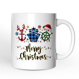 OrnamentallyYou - Cruise Vacation Buffalo Plaid Mug Christmas Gift - White