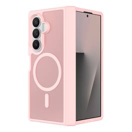 Dteck - Shockproof Translucent Case for Samsung Galaxy Z Fold8 Ultra, Slim Matte Magnetic Protective Cover with Hinge Protection - Pink
