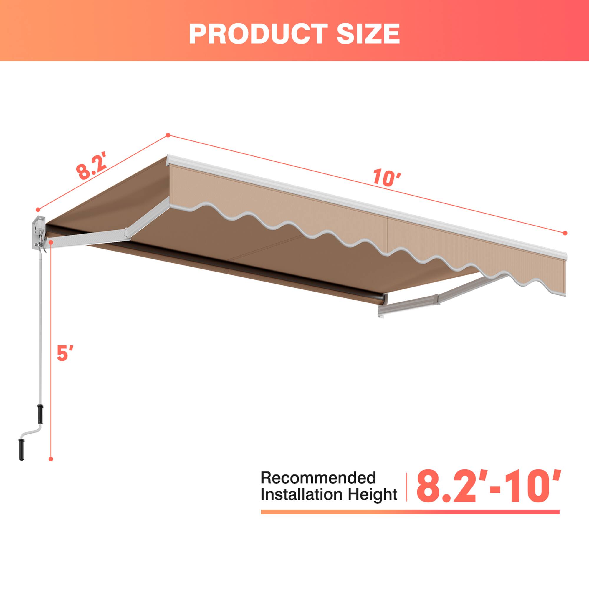 PRODUCT SIZE  
8.2' 10' 5'  
Recommended Installation Height | 8.2'-10'