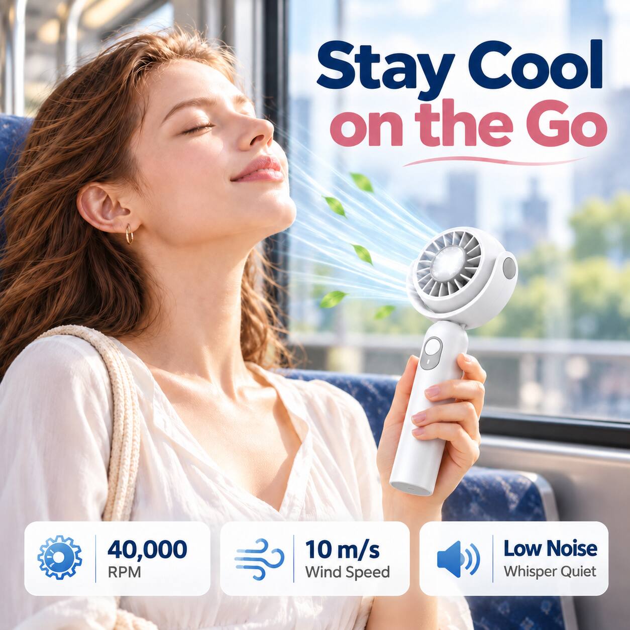 Stay Cool on the Go

40,000 RPM

10 m/s Wind Speed

Low Noise Whisper Quiet