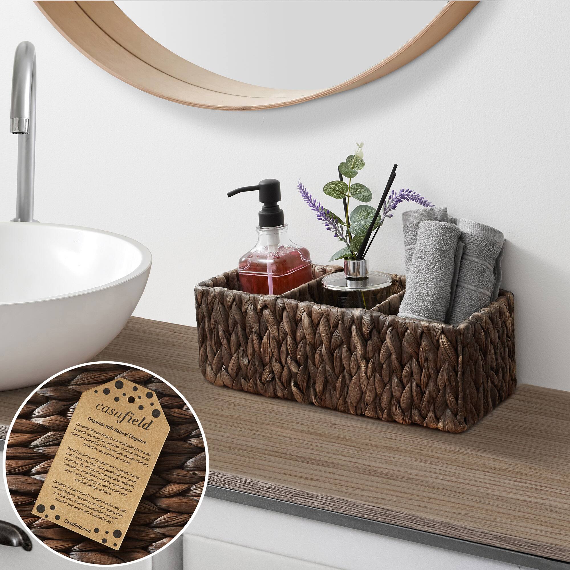 Organize your bathroom with Natural Elegance

Casafield is a brand that offers a range of bathroom accessories designed to bring a touch of nature and sophistication to your space. Their products are crafted with high-quality materials and attention to detail, ensuring both functionality and aesthetic appeal.

- **Natural Materials**: Casafield uses natural materials like wood, bamboo, and rattan to create their products, which not only look beautiful but also add a sense of warmth and texture to your bathroom.

- **Elegant Design**: Each item is designed with elegance in mind, featuring clean lines and a minimalist aesthetic that complements any bathroom decor.

- **Sustainability**: Casafield is committed to sustainability, using eco-friendly materials and practices to reduce their environmental impact.

- **Versatility**: Their products are versatile and can be used in various settings, from modern to rustic bathrooms.

- **Quality Craftsmanship**: Every item is made with care, ensuring durability and longevity.

- **Easy to Clean**: Casafield products are designed to be easy to clean, making maintenance a breeze.

- **Personal Touch**: Adding Casafield accessories to your bathroom can elevate the space, making it feel more inviting and personalized.

Visit Casafield.com to explore their collection and bring a touch