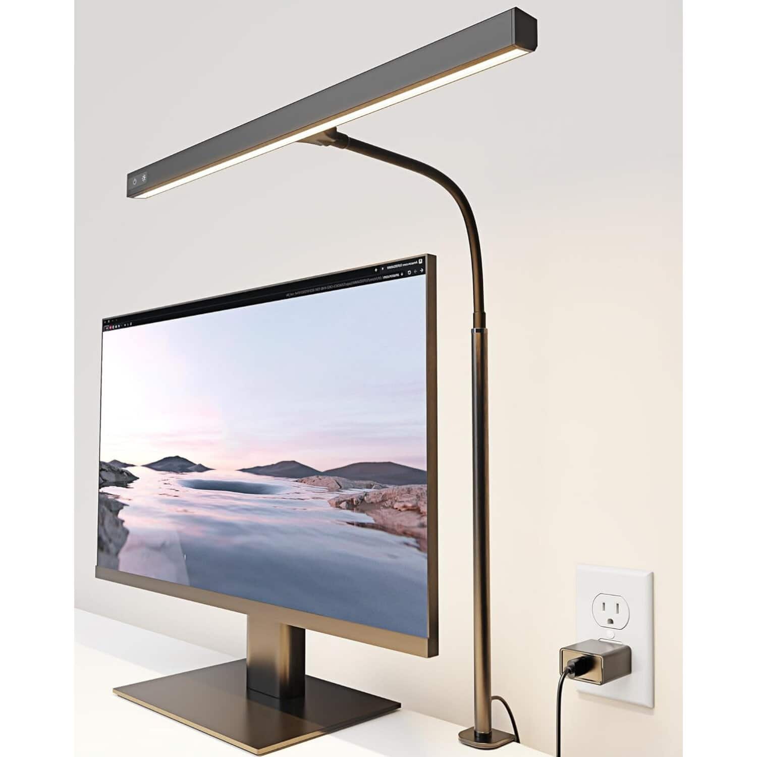 Dazzed Corner - LED Desk Lamp, Architect Clamp Lamp with USB Adapter - Black