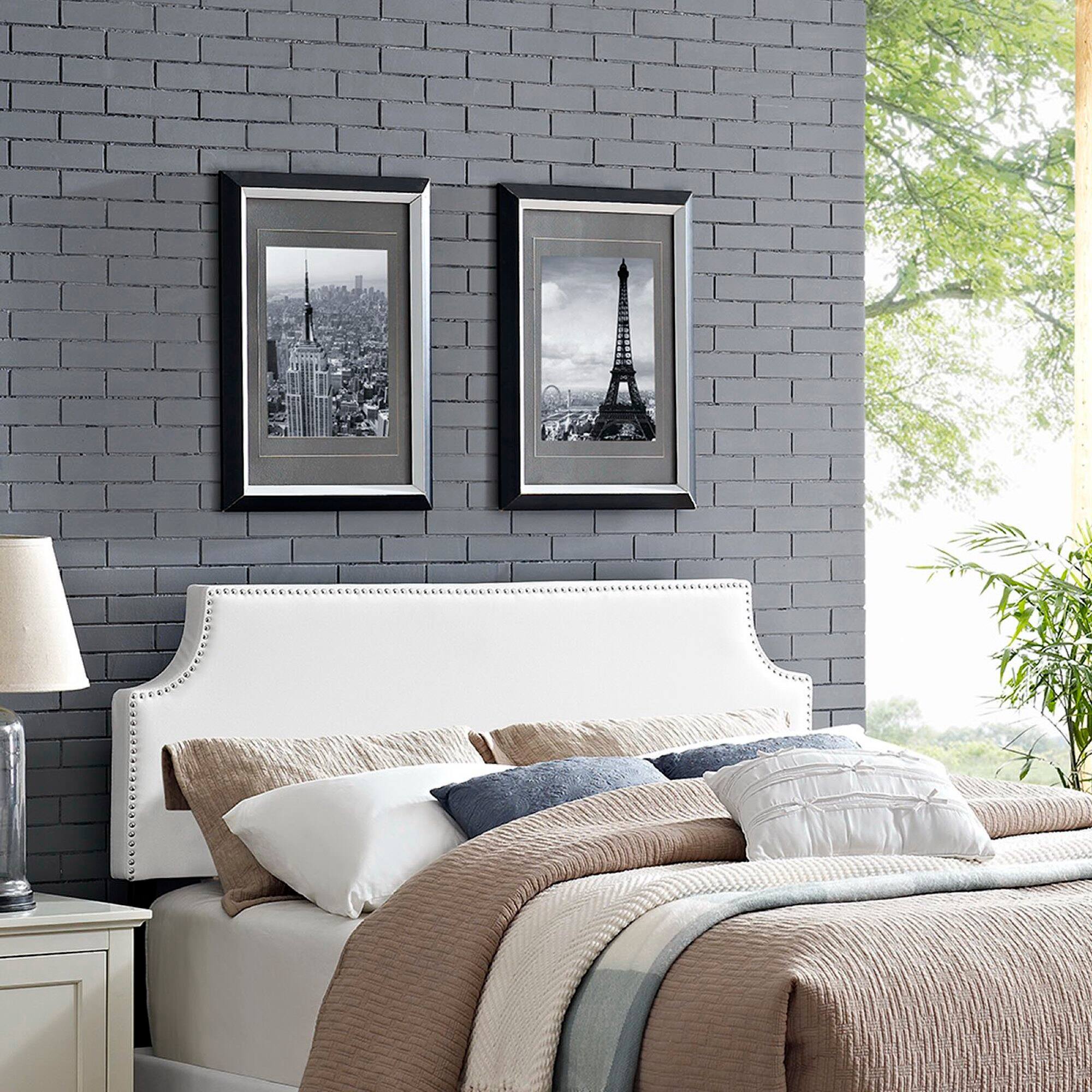 Back. Modway - Laura Upholstered Vinyl Full Headboard by Modway - White.