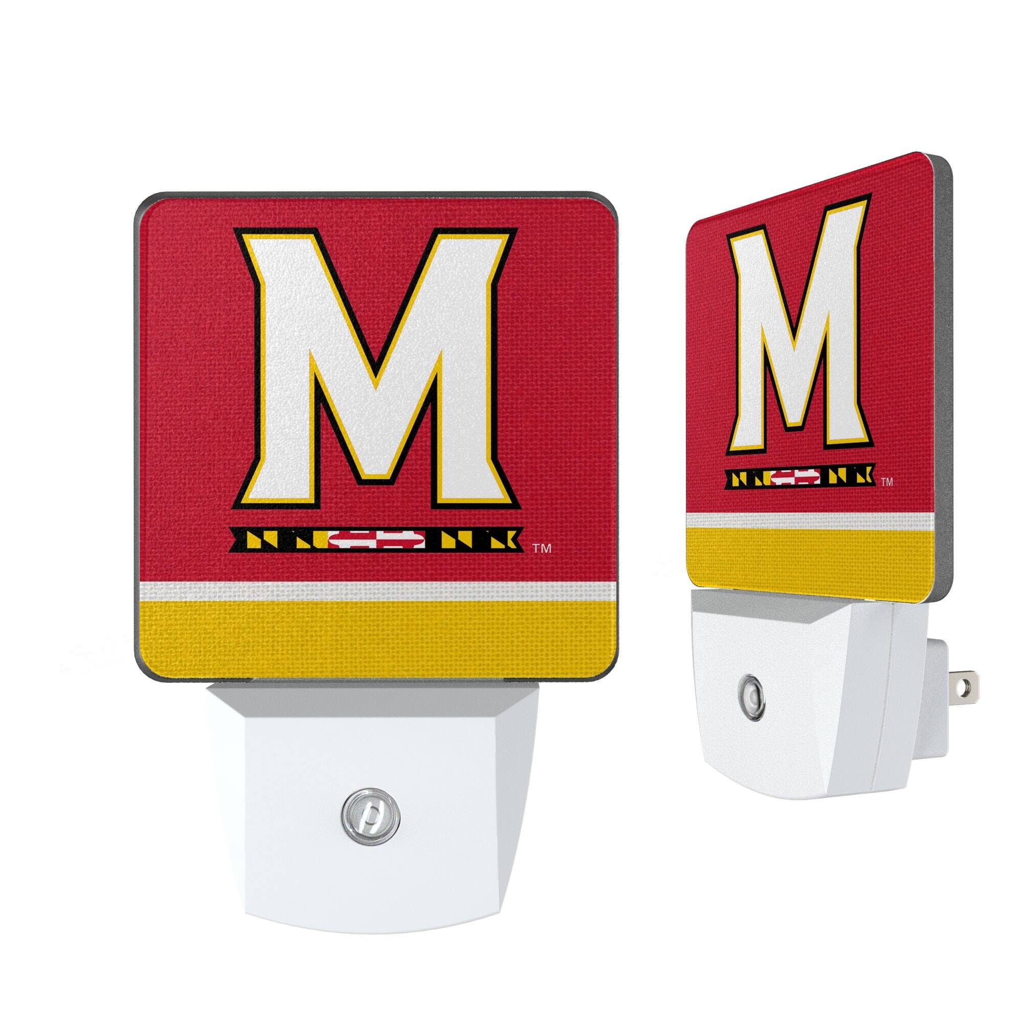 Keyscaper - Maryland Terrapins Stripe Design Nightlight 2-Pack - Multicolor