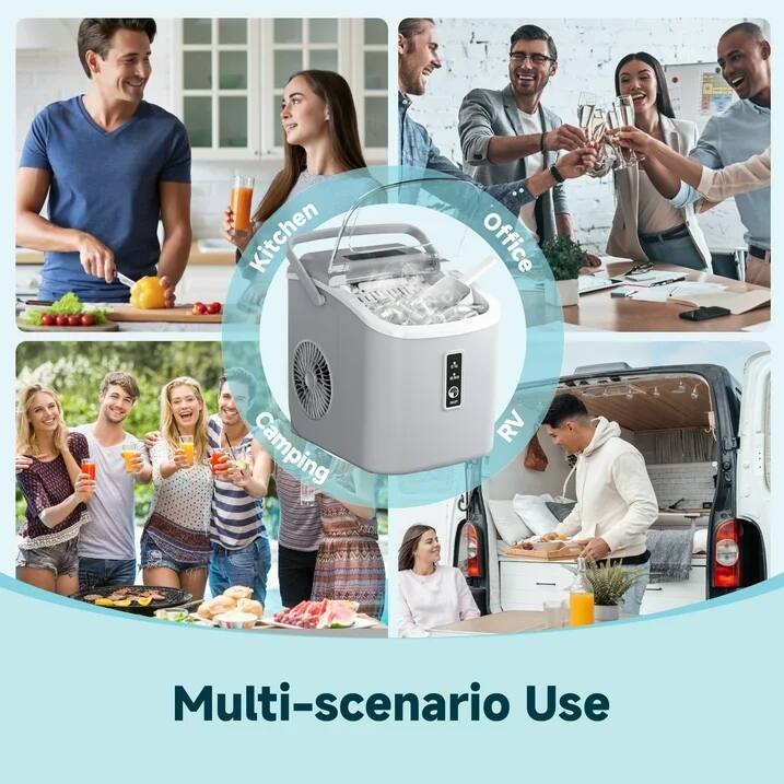 ICE CUBE❗️ SIMZLIFE 9 in. 26.5lb./24H Bullet Ice Countertop Portable