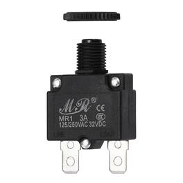 Unique Bargains - 3A Thermal Circuit Breaker, 125/250V AC,32V DC, Push Button Manual Reset Circuit Overload Protector Switch - Black