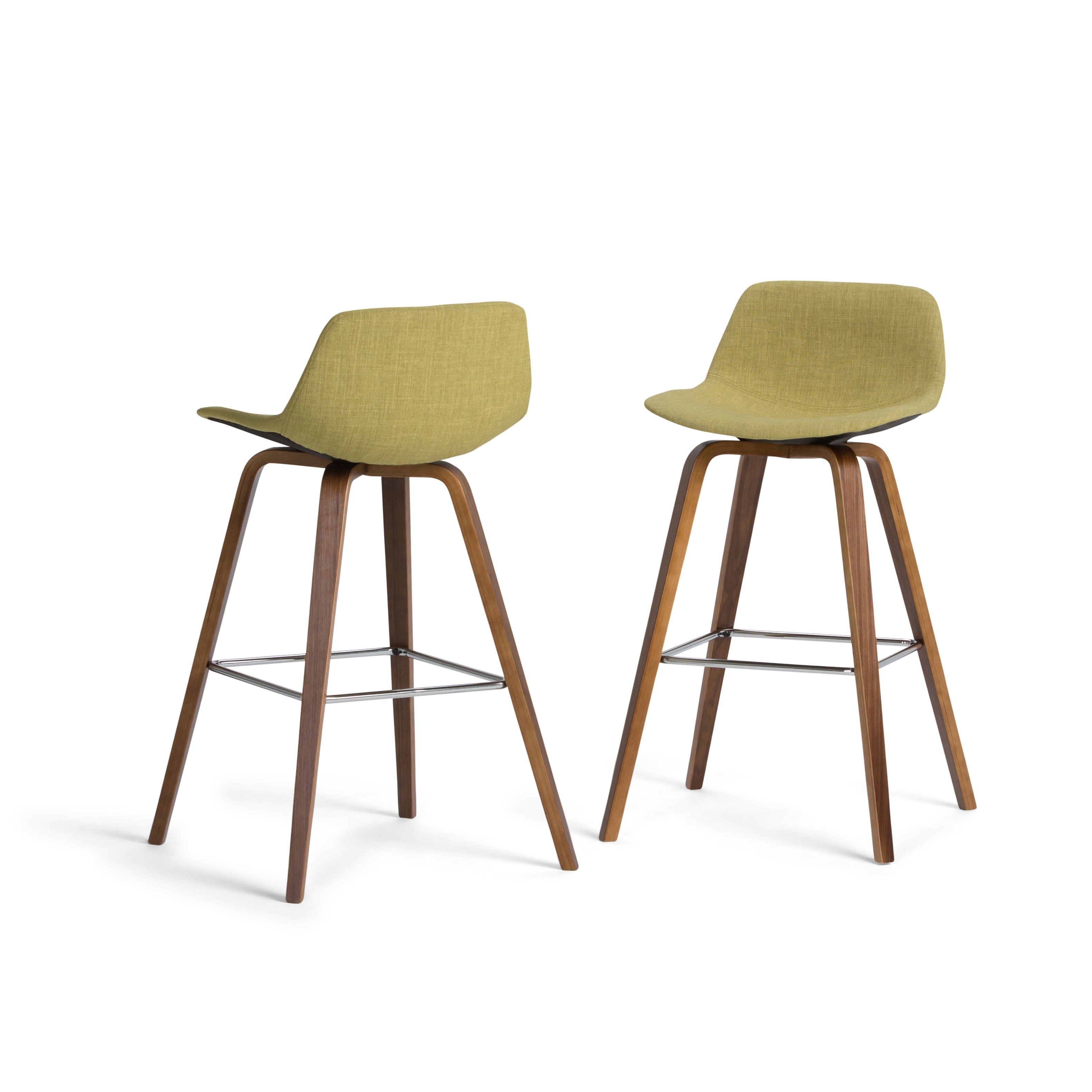 Front. Simpli Home - Randolph Bentwood Counter Height Stool (Set of 2) - Acid Green.