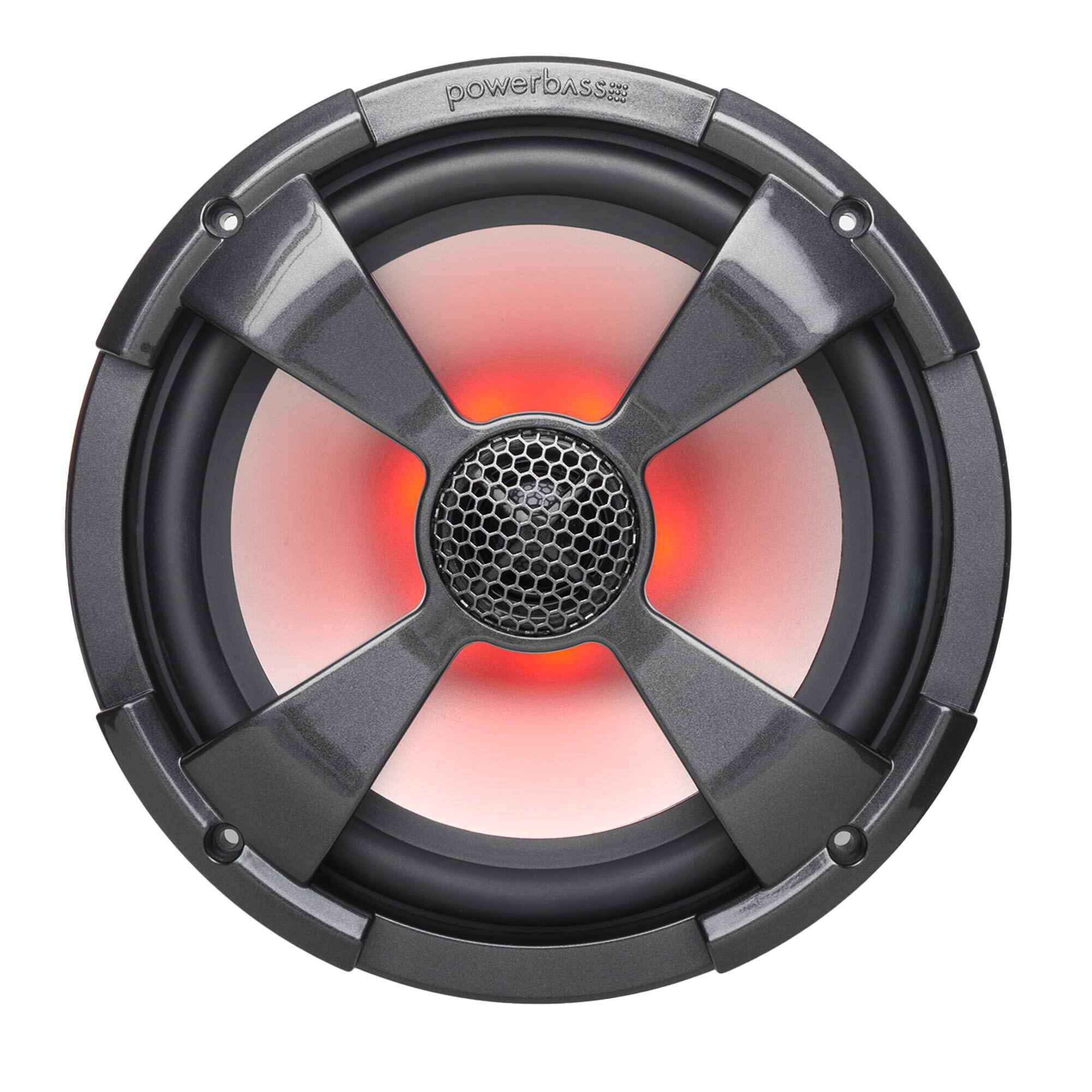 Alt View 10. Powerbass - PowerBass XL-82SST - 8" Shallow Mount Coaxial Speakers with RGB LED, Powersports/Marine - Pair - Black/Gray.