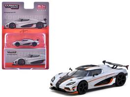 Tarmac Works - Koenigsegg Agera RS Moon Stripes Global64 Series 1/64 Diecast Model - Silver Metallic with Black and Orange