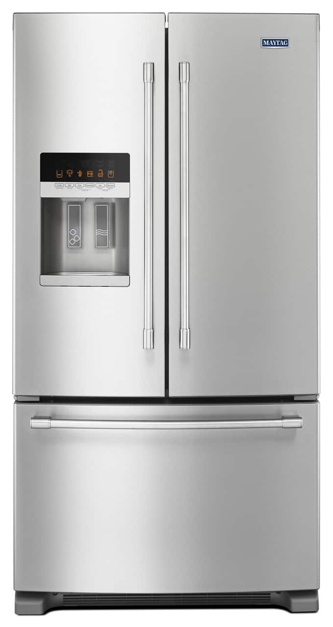 Maytag - 25 Cu. Ft. 36- Inch Wide French Door Refrigerator with PowerCold Feature - Stainless Steel - Front_Zoom