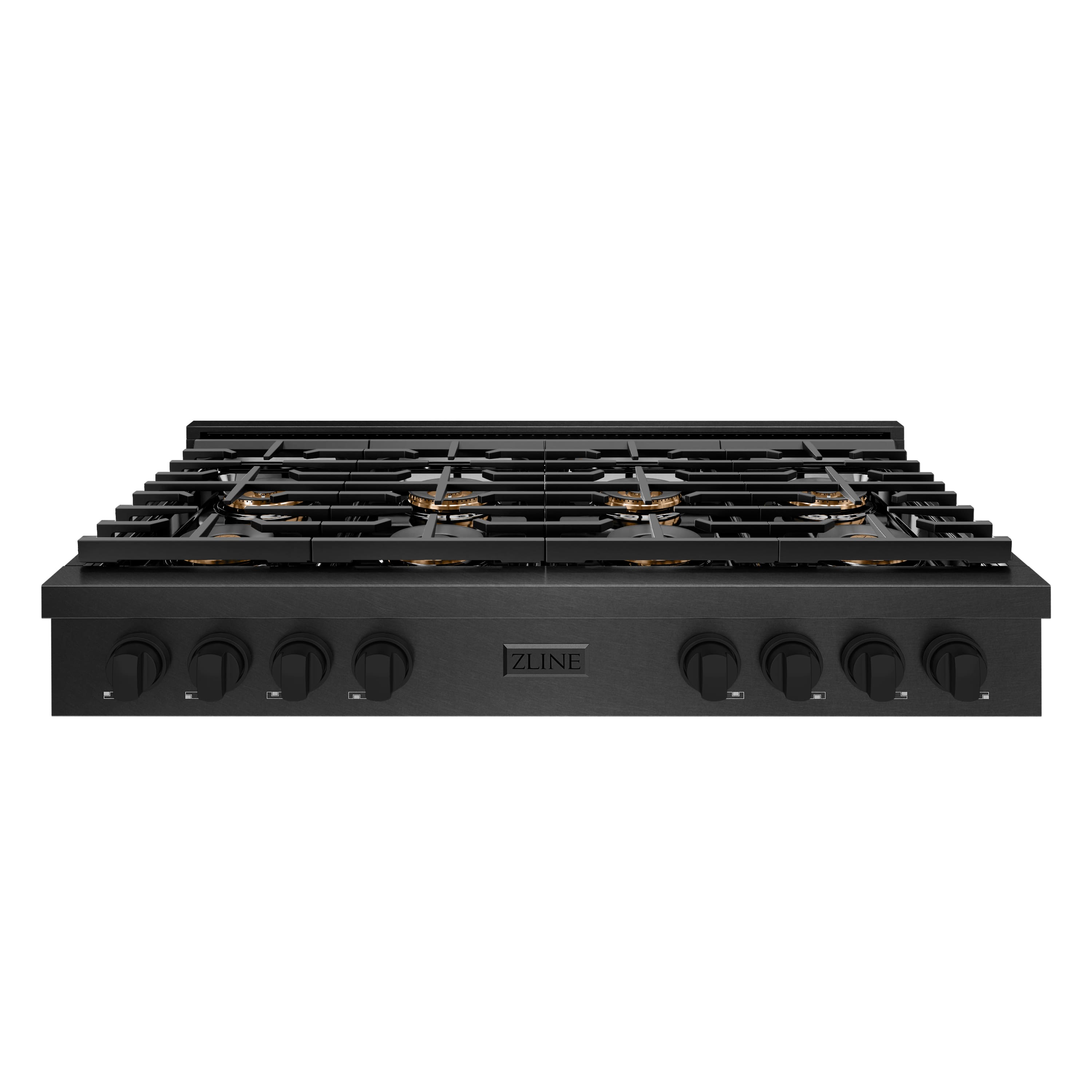 Front. ZLINE - ZLINE 48 in. Paramount Gas Rangetop with 8 Burner DuoPro Cooktop in Black Satin Stainless Steel (PSRTBS-48) - Black Satin Stainless Steel.