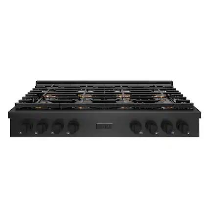 Front. ZLINE - ZLINE 48 in. Paramount Gas Rangetop with 8 Burner DuoPro Cooktop in Black Satin Stainless Steel (PSRTBS-48) - Black Satin Stainless Steel.